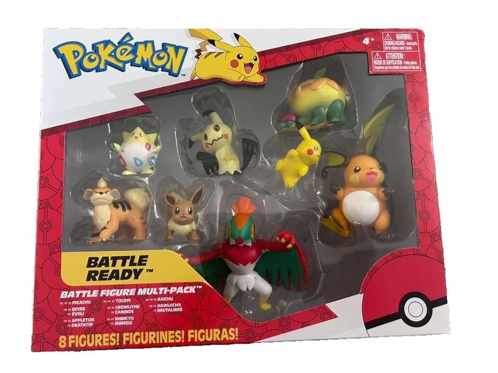 Pokemon Battle Ready Battle Figue Multi Pack 8 figures Pikachu Eevee Raichu New